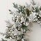 24" Dandan Plug-In Flocked Wreath with Warm White LED Lights Snow-Kissed Glow for the Holidays